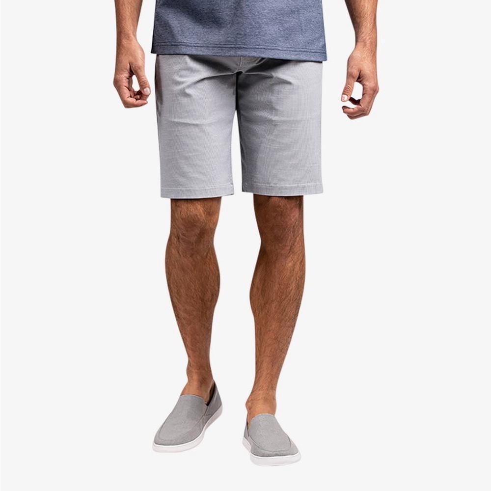 Travis Mathew Mens Casual Flat Front Golf Shorts Striped Gray Waist 30
